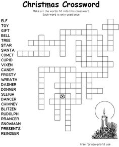 crossword christmas puzzle printable word search grade 5th
