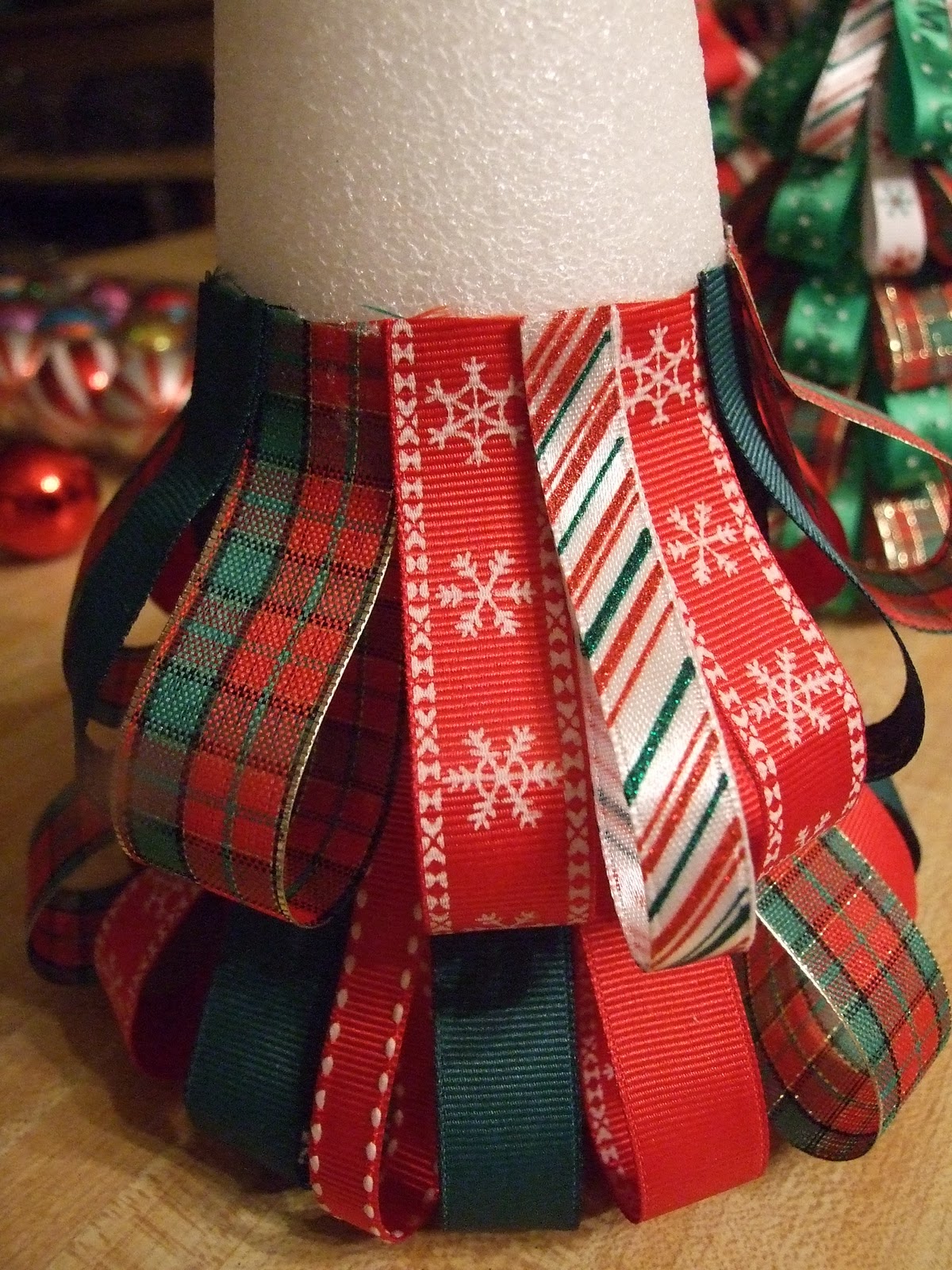 Colorful Conjectures of a Crafty Mom Ribbon Christmas Trees My first
