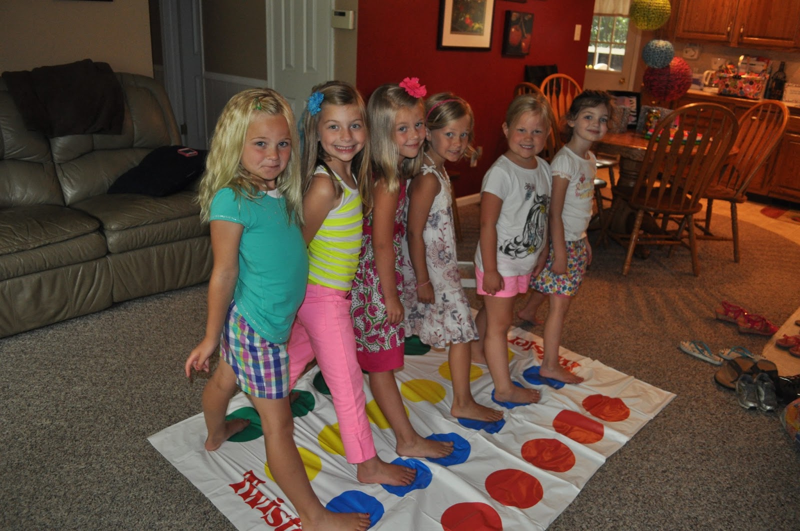 playing twister with 5 and 6 year olds was a treat 