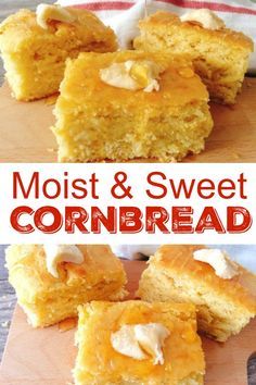 An easy, sweet, moist cornbread recipe that is made from scratch! The best corn bread you'll ever bake! #cornbread #cornbreadrecipe #easycornbread #moistcornbread #sweetcornbread #bread #sidedish #recipe