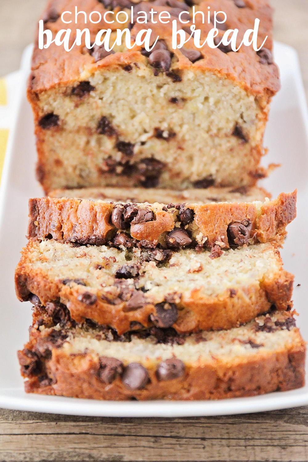 This sweet and delicious chocolate chip banana bread is loaded with chocolate flavor, and super easy to make!