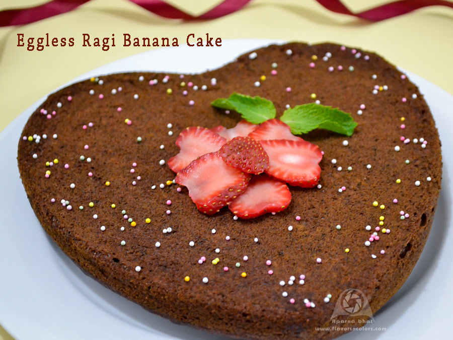 Eggless Banana Cake Using Ragi Flour Flavors N Colors