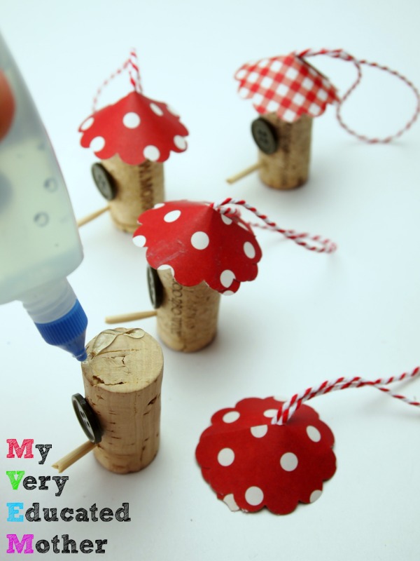 My Very Educated Mother Wine Cork Birdhouse Ornaments