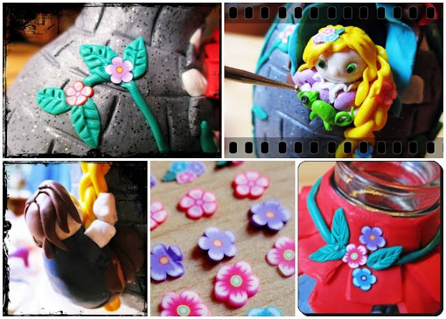 FIMO Rapunzel Vase Flynn Rider Tangled