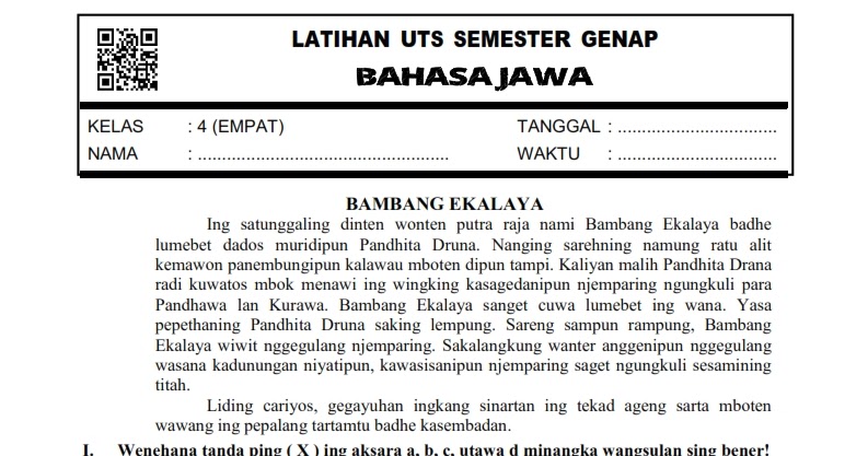 Jawaban Lks Basa Jawa Kelas 4 Kunci Jawaban Bahasa Jawa Kelas 5 Halaman 44 Guru Ilmu Sosial Soal Siap Uts Kelas 6 Sd Semester 1 Lengkap Semua Mapel Blog Baju
