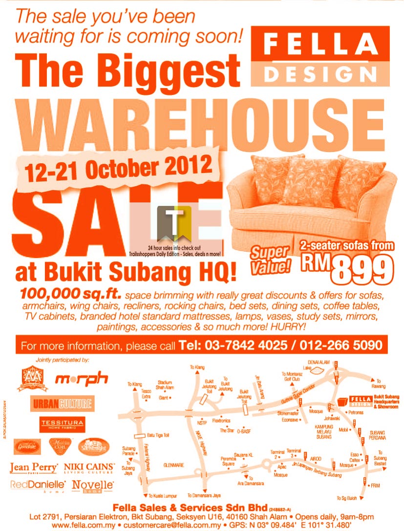 Fella Design Biggest Warehouse Sale 1221 OCT 2012 Online Malaysia Sale