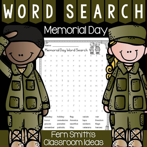 Fern Smith's Classroom Ideas Free Memorial Day Word Search & Answer Key at TeachersPayTeachers! Fern Smith's Classroom Ideas Free Memorial Day Word Search & Answer Key at TpT