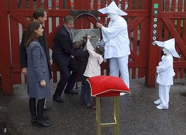 Prince Joachim, Princess Marie and their children Princess Athena and Prince Henrik attend opening of the Bakken amusement park in Klampenborg. Princess Marie wore Ralph Lauren wool coat