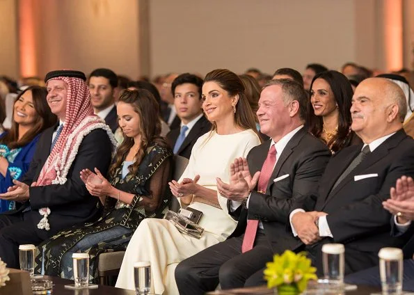 Queen Rania and her daughter Princess Salma attended the national celebrations held at Raghadan Palace