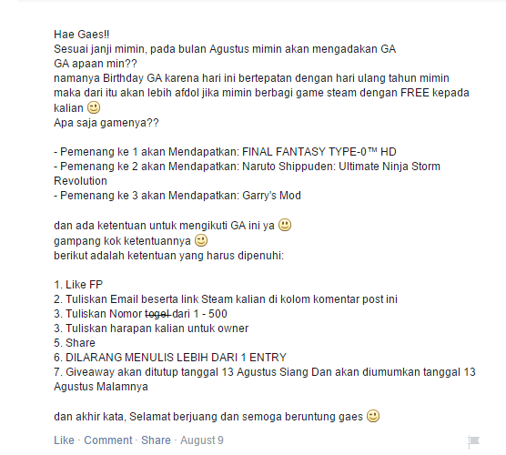 Gratis Download Gambar Zona Ilmu 8 Gratisntoh Kata-Kata Giveaway Terbaru oleh Katacinta.co