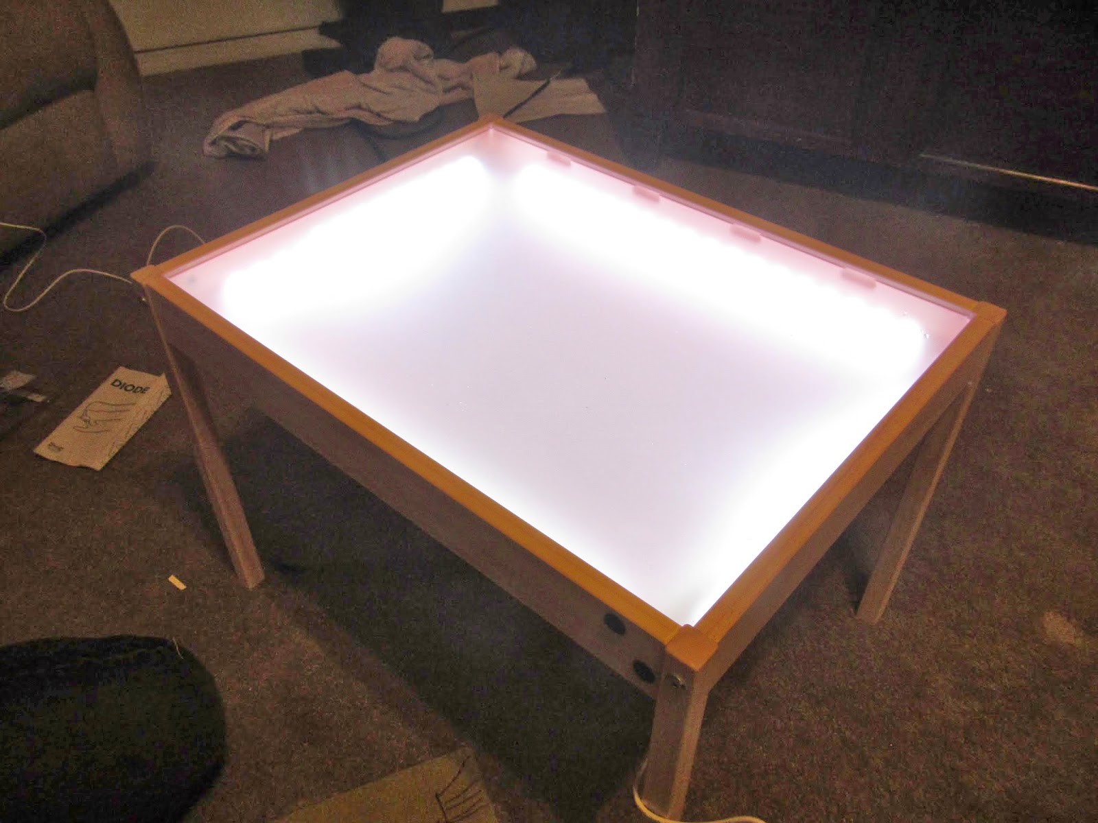 Light table ikea hack. here you can see the inside of the legs i ...