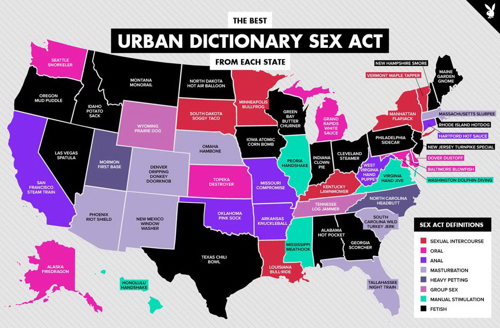 The best urban dictionary sex act from each state - Vivid Maps.
