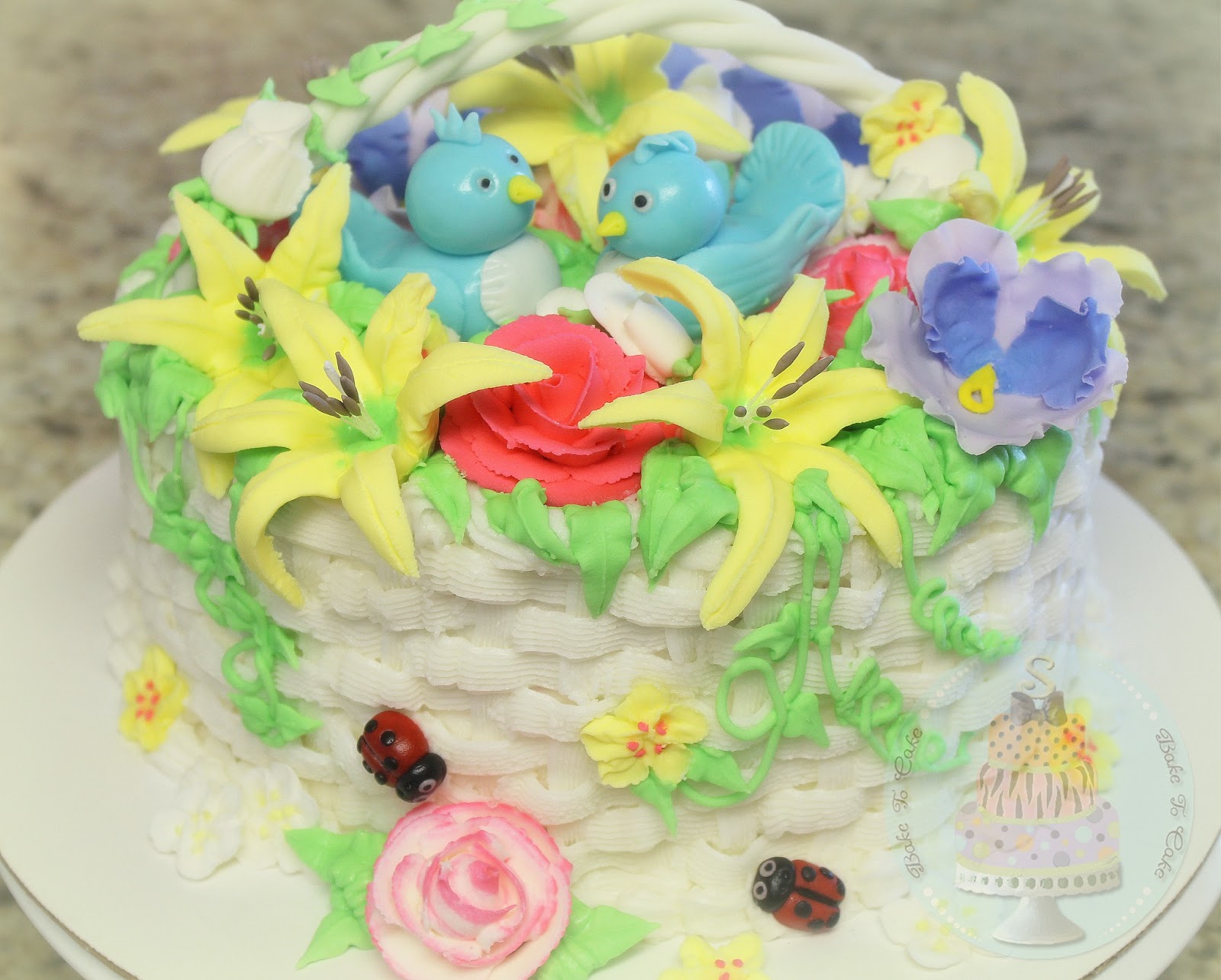 Bake to Cake Flower Basket Cake