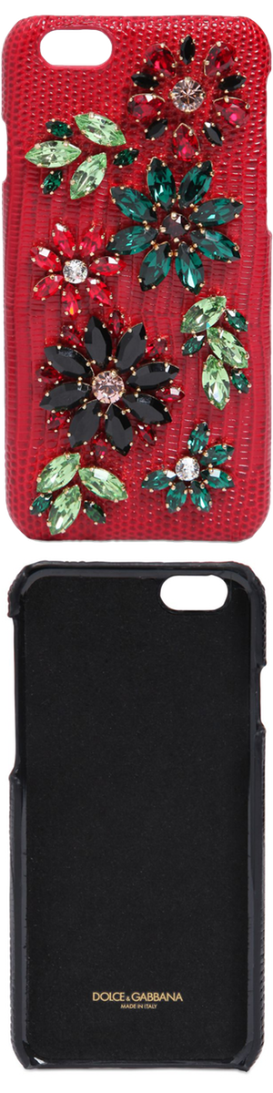 Dolce & Gabbana Embellished Leather iPhone 6 Case