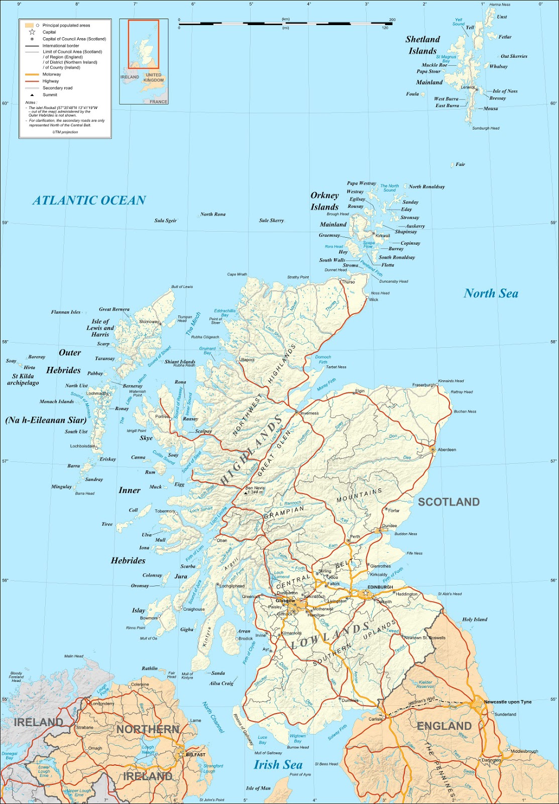 Map of Scotland. On September 18, 2014, Scotland will vote on whether to leave the UK and become an independent country.