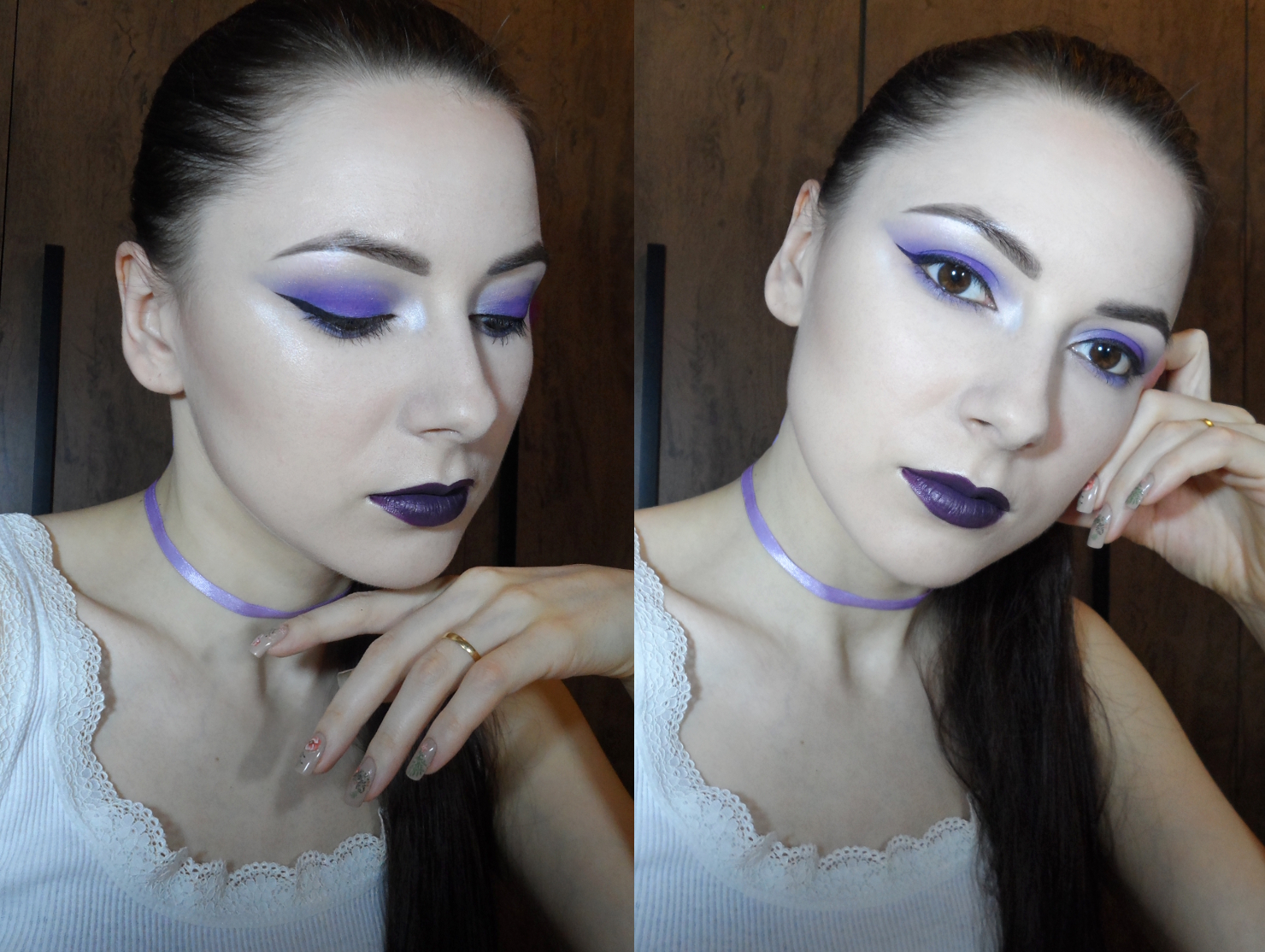 blogger Liz Breygel  demonstrates stunning, ultra violet smokey eye look