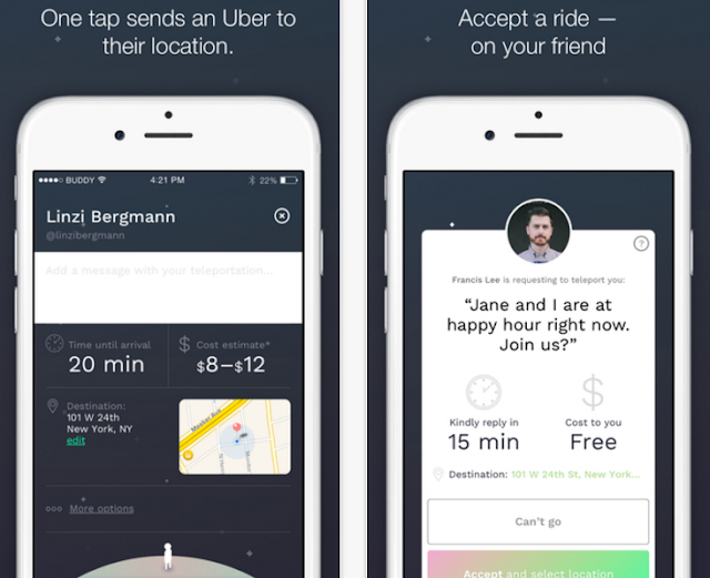 Teleport: Get your friends delivered via Uber ride which is already paid
