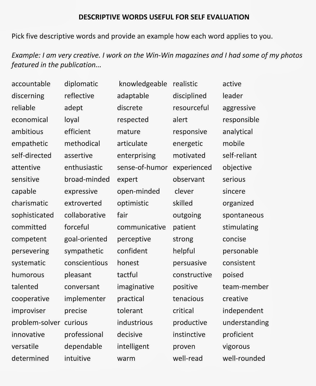 Good adjectives for essays