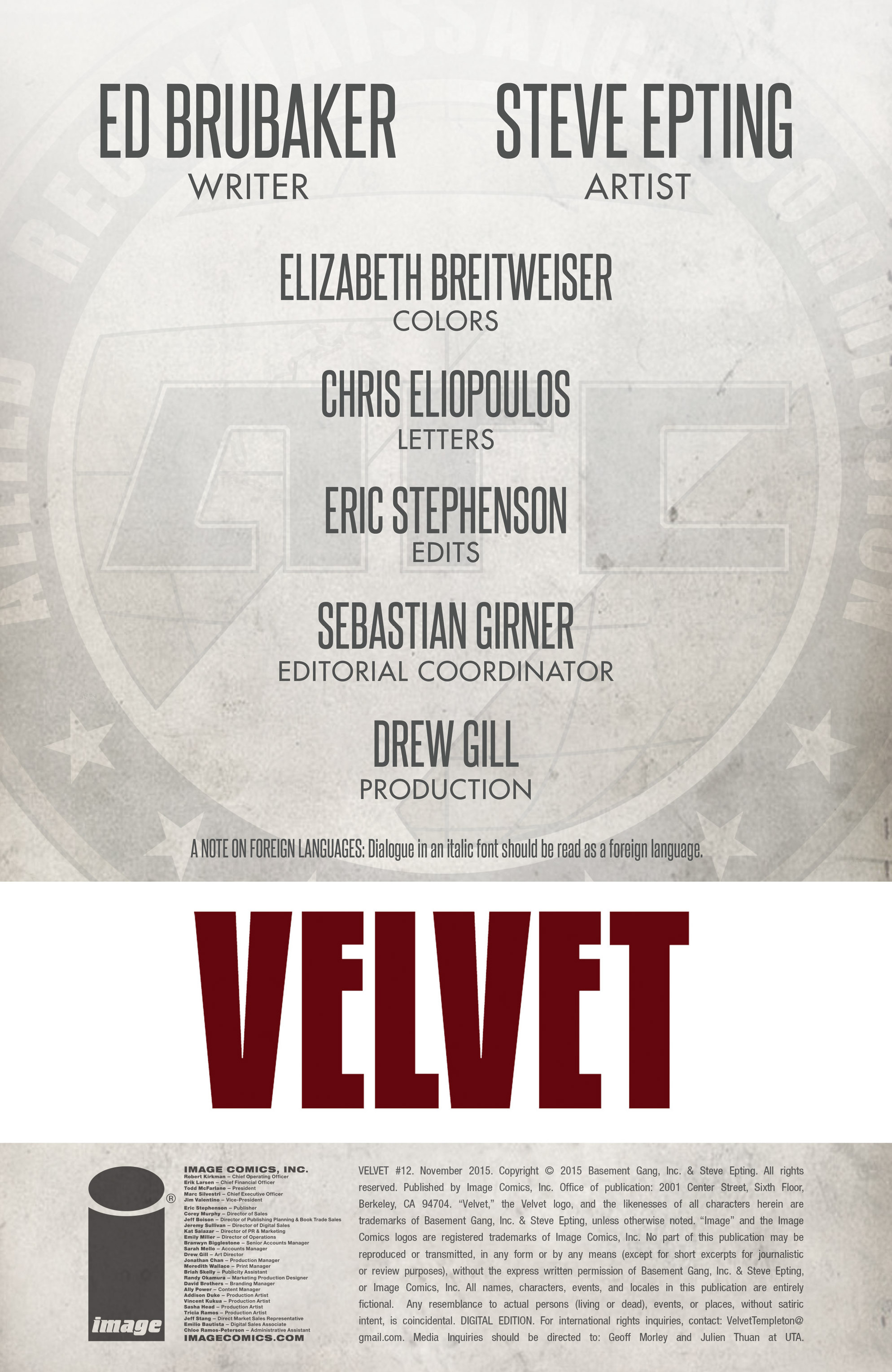 Read online Velvet comic -  Issue #12 - 2