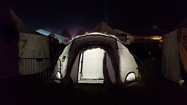 ShelterBox Tent at night - Bonnaroo 2018