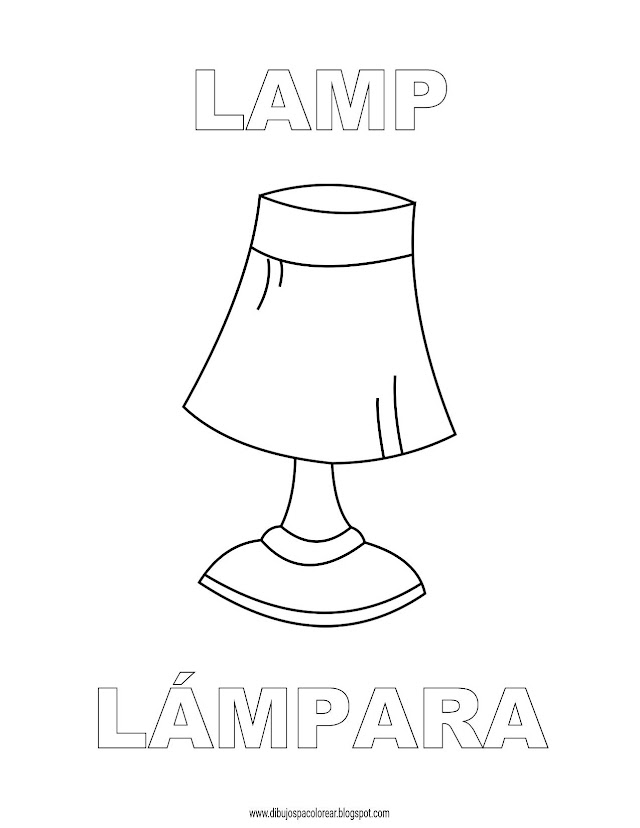 Dibujos Inglés - Español con L: Lámpara - Lamp