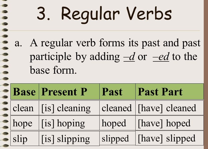What Is Regular Verb English Grammar A To Z
