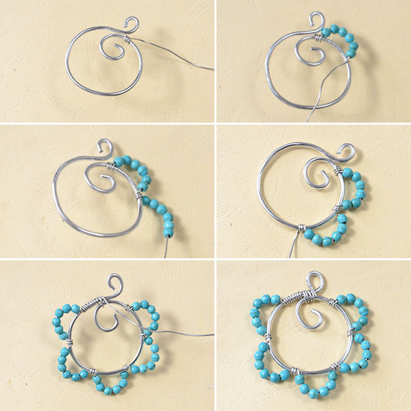 Beader Garden: DIY Wire Wrapped Earrings with Turquoise Beads and Pearl ...