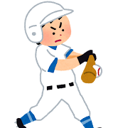 野球のイラスト「バットを振るバッター」