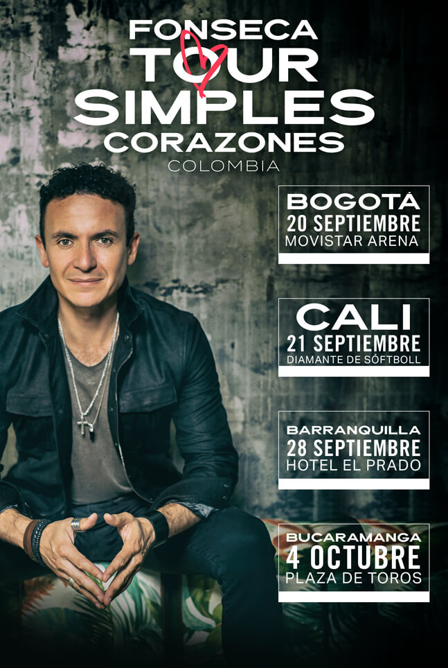 Concierto de FONSECA “Simples Corazones Tour” en Bogotá Zona Bogota