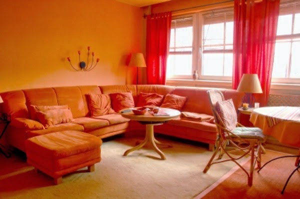 Modern orange color in the living room?