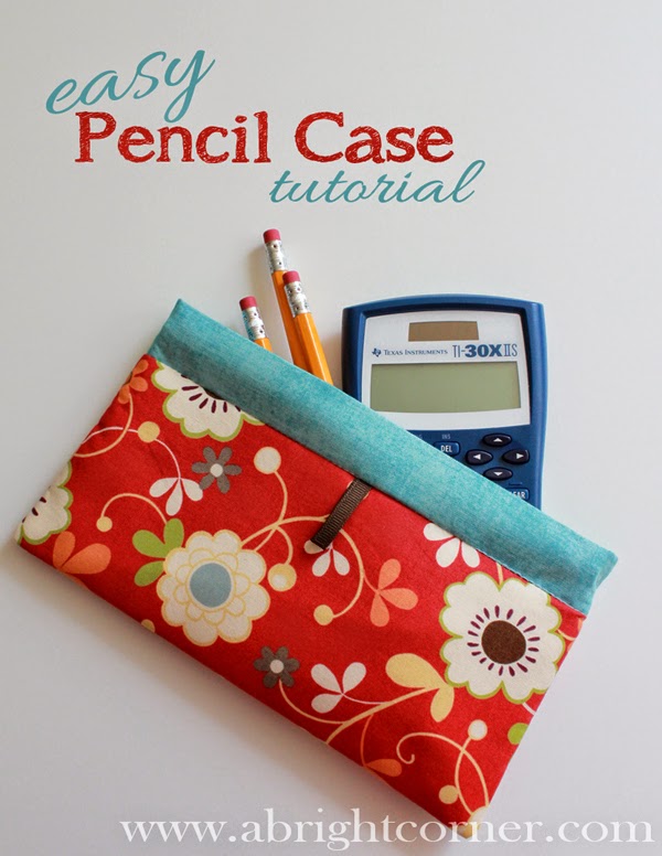 Easy pencil case tutorial found on A Bright Corner