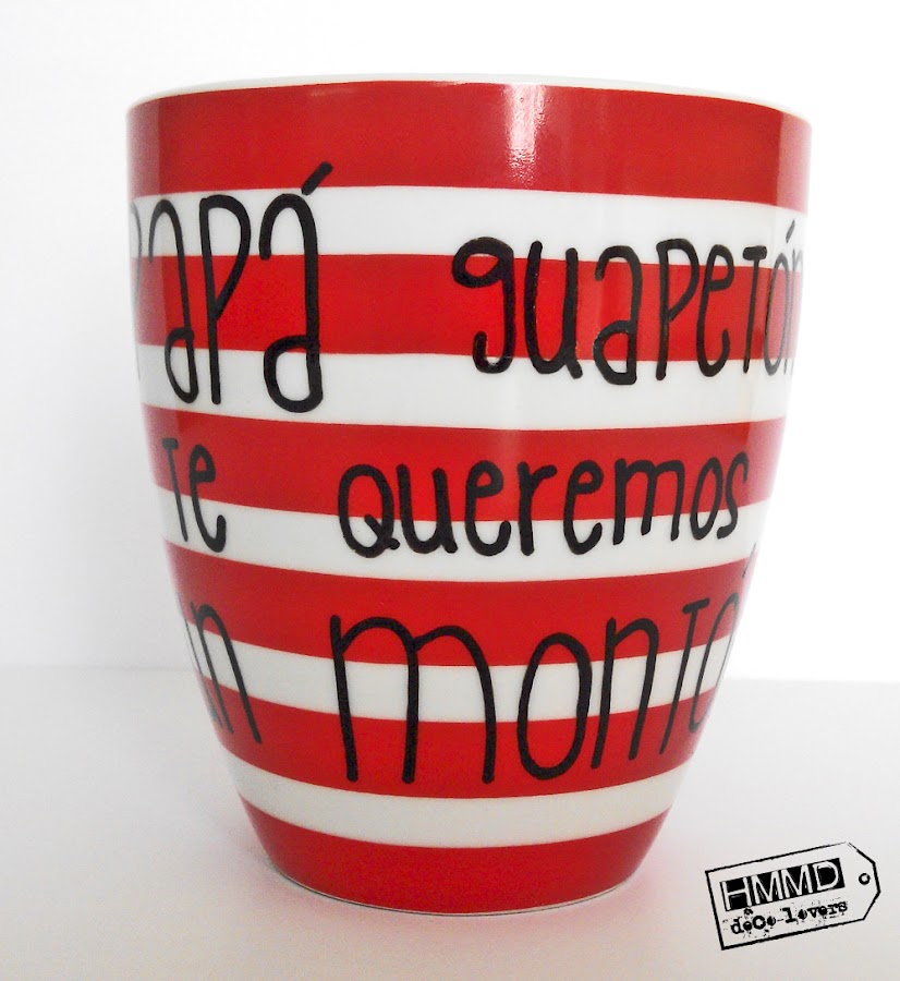 Tazas con frases día del padre, personalizada o dedicada, papá guapetón, papá héroe HMMD Handmademaniadecor. Mugs with phrases father´s day, customized mugs