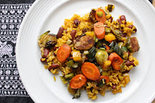Beans and Rice with Roasted Vegetables