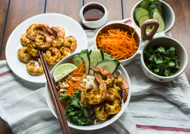 Vietnamese BBQ Shrimp Noodle Bowl recipe by MJ & Hungryman