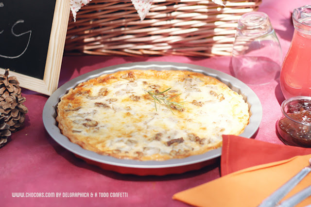 finde cocinillas - quiche de queso, pera y nueces