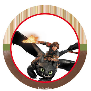 Cómo Entrenar a tu Dragón: Toppers y Wrappers para Cupcakes para Imprimir Gratis. Toppers o Etiquetas de Cómo Entrenar a tu Dragón para imprimir gratis.