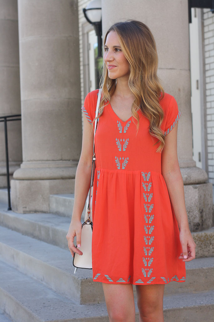 Orange Embroidered Dress + WIWT Linkup Twenties Girl Style