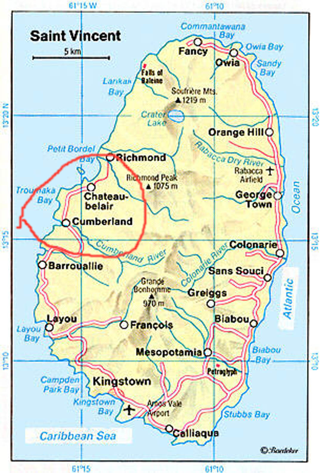 LIFE ON BEACH HOUSE ONE PARTICULAR - 2 Saint Vincent Map
