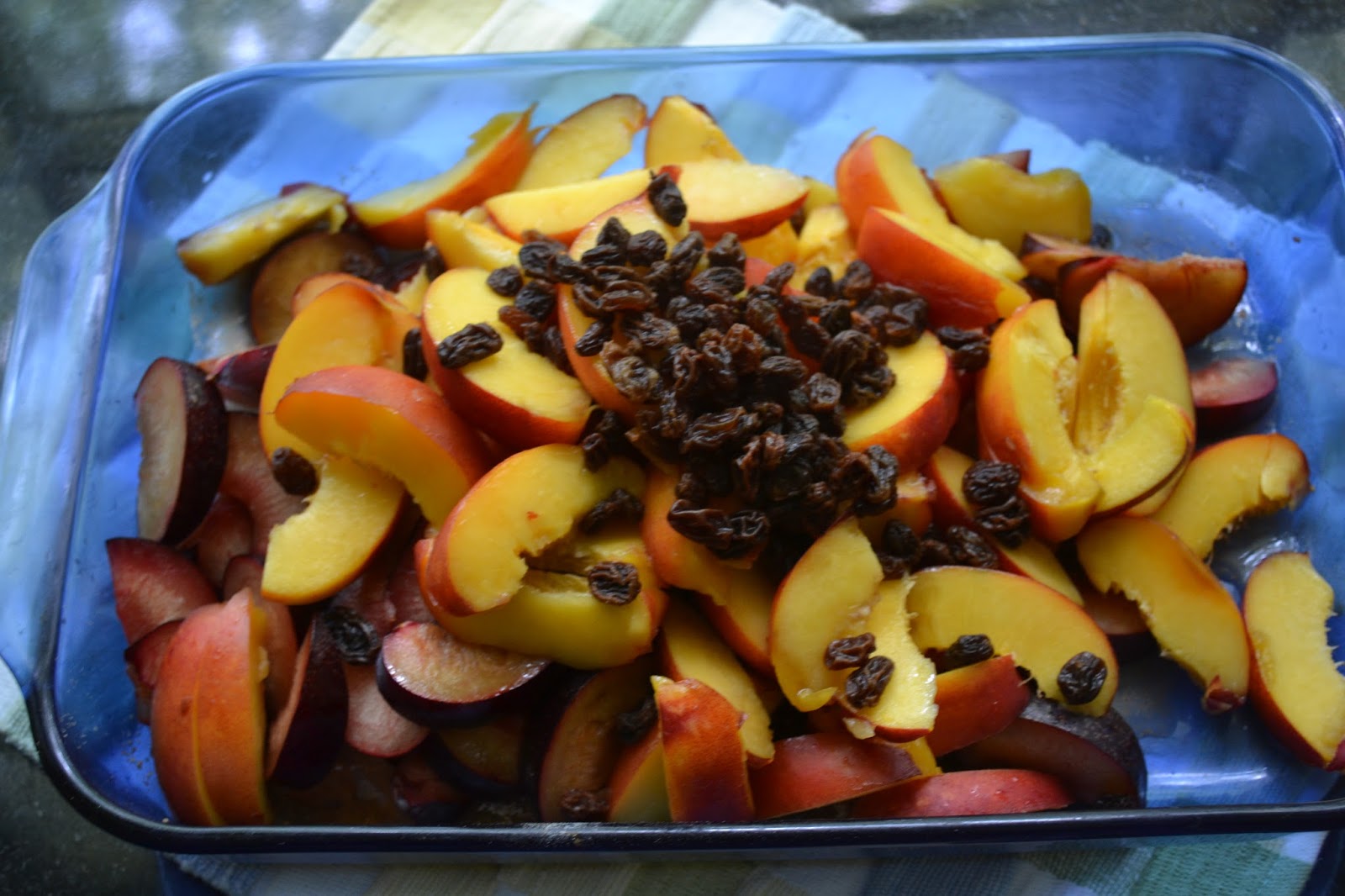 Nectarine and Plum Crisp with Oatmeal Streusel