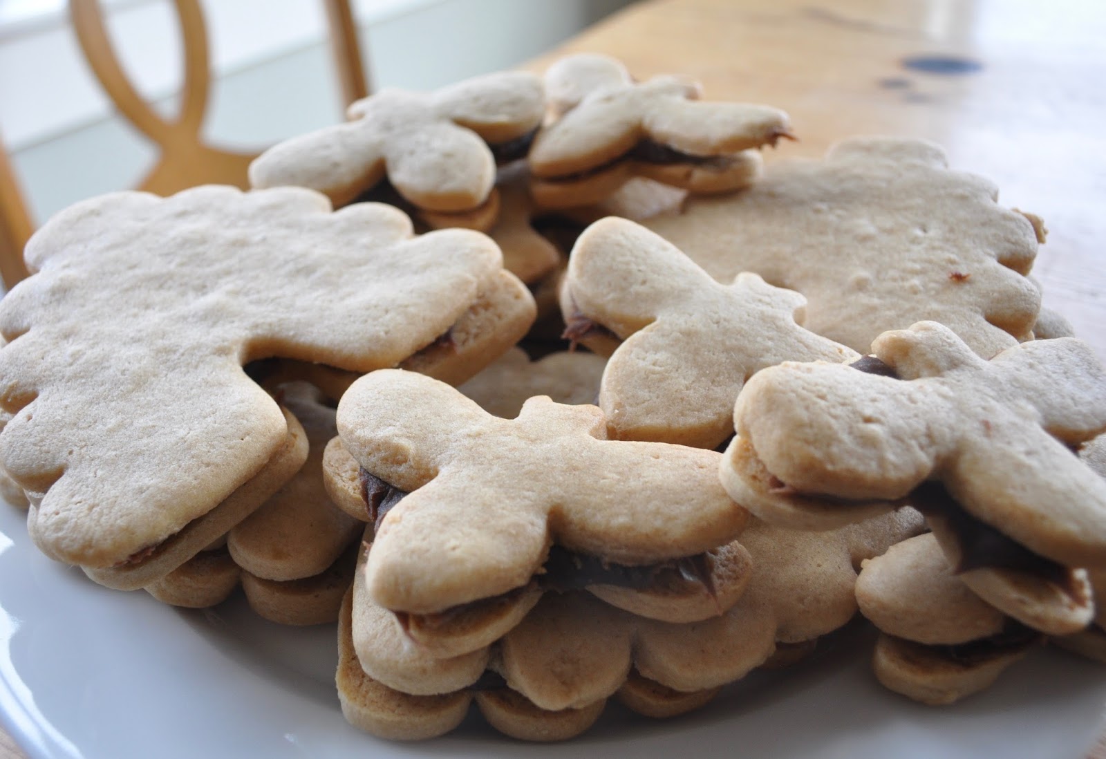 Peanut Butter Cut Out Cookies with Chocolate Ganache