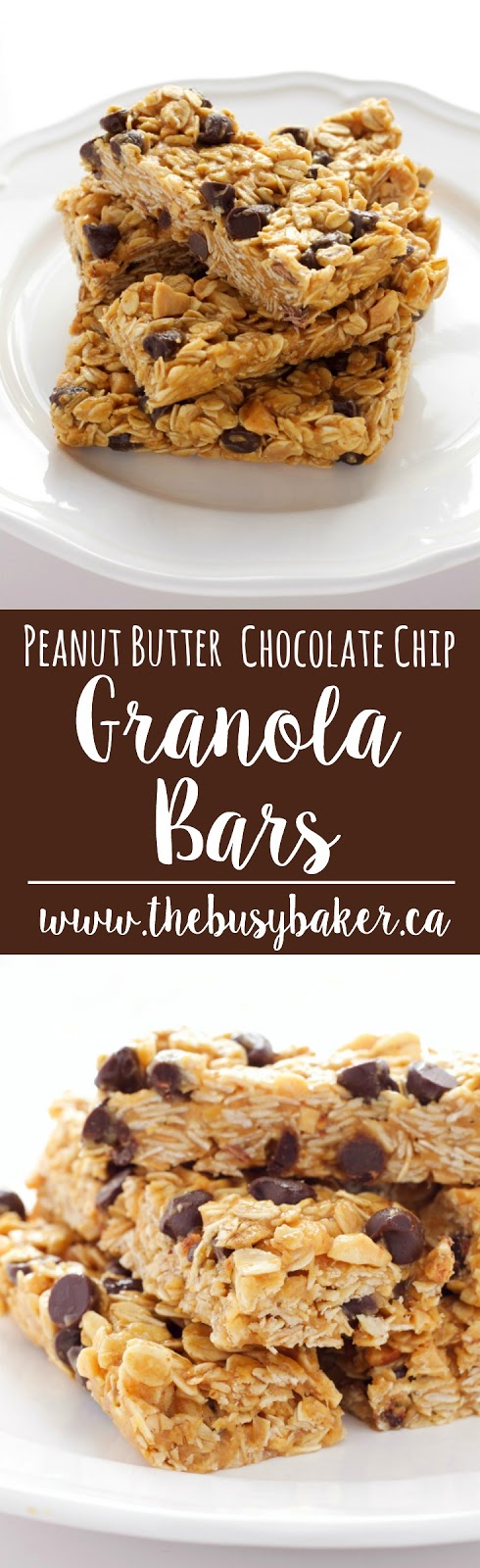 Peanut Butter Chocolate Chip Granola Bars Recipe | The Busy Baker
