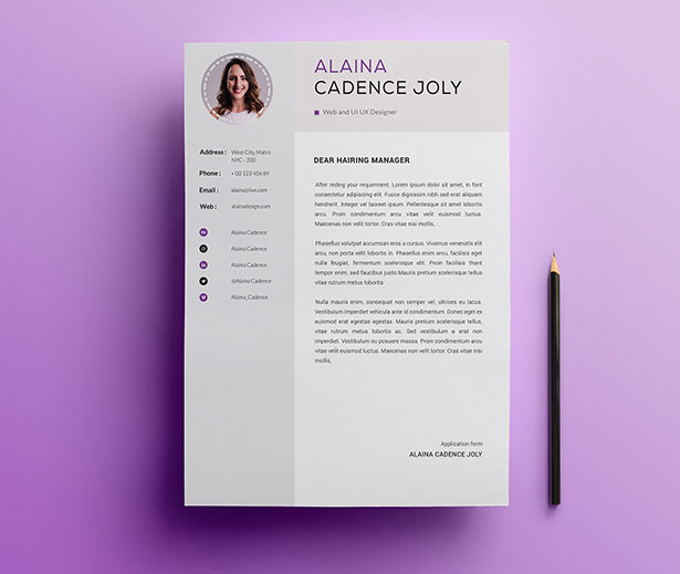 Template Resume CV 2018 - Clean & Professional Resume With Cover Letter