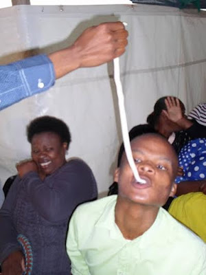 Photos: SA pastor makes his members eat a piece of cloth during deliverance session