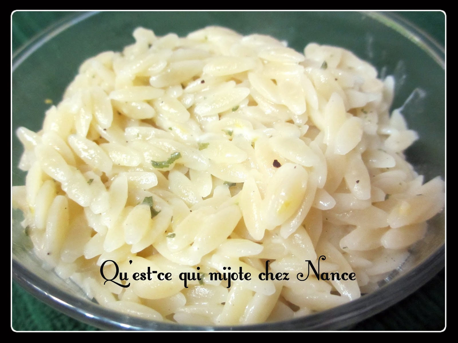 Qu'estce qui mijote chez Nance Orzo citronné