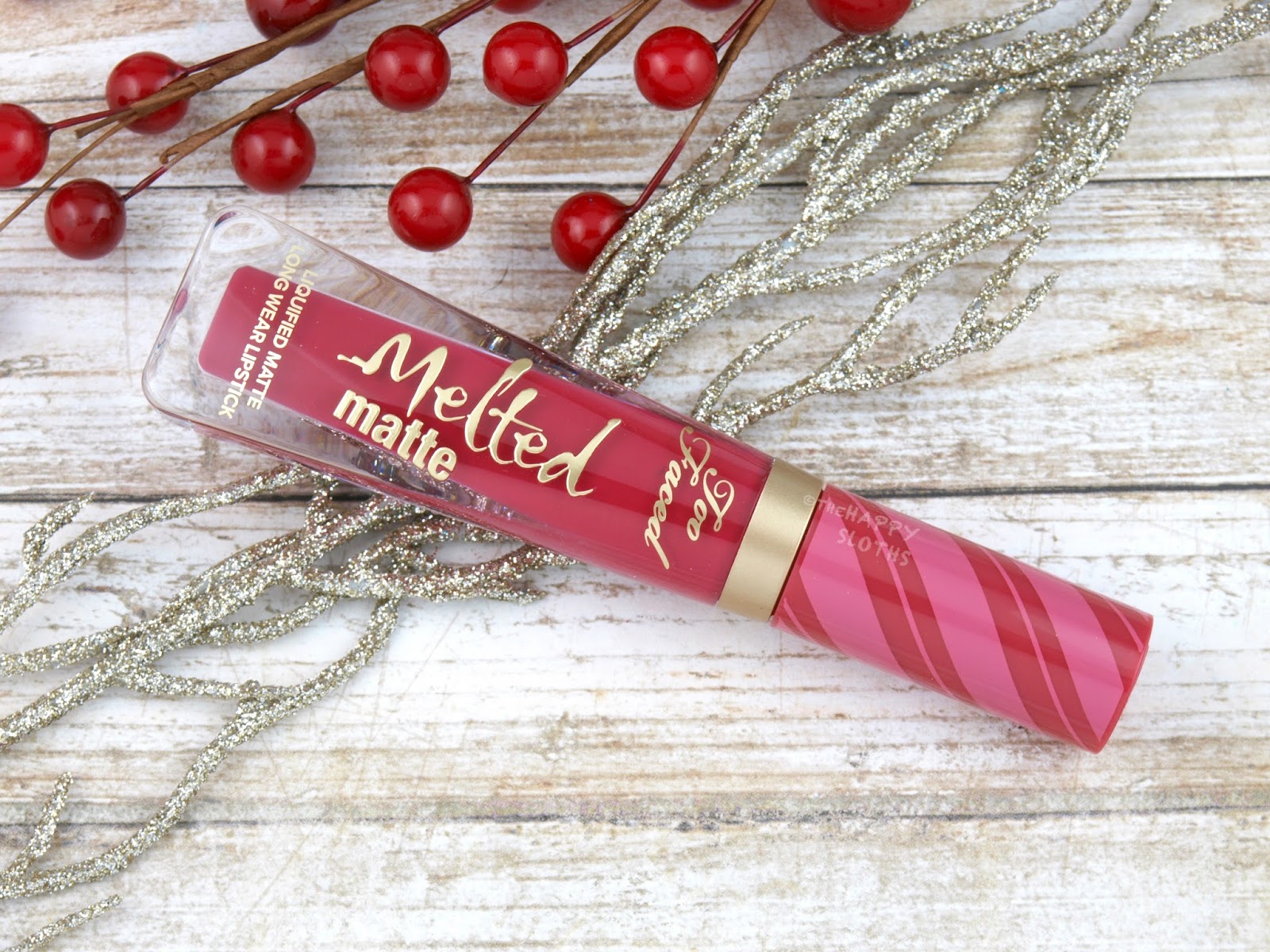 Too Faced Holiday 2016 Melted Matte in "Candy Cane"