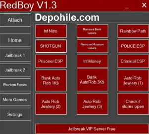 Roblox Redboy v1.3 Zıplama,Polis Görme Hilesi 1 Eylül 2018