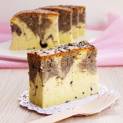 Black sesame spiced marble japanese cheesecake