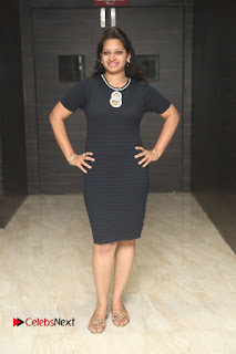 Actress Jyo Stills in Black Short Dress at Dwaraka Movie Audio Launch  0027