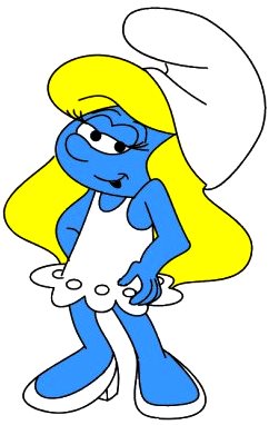 Pitufina Dibujo de pitufina con las manos en la cadera