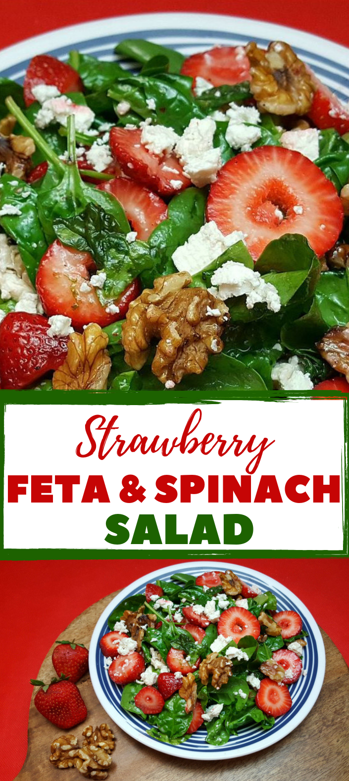 Strawberry Feta Spinach Salad #Vegetariansalad #Salads